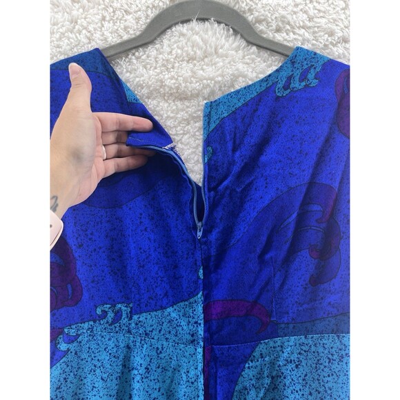 VTG Ohtani Hawaii Dress Women’s Size 8 Maxi Blue Purple Wave Print - Picture 13 of 13